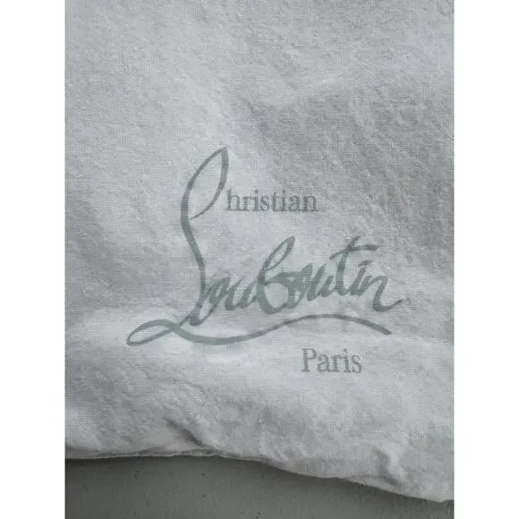 Christian Louboutin Dust Bag White Cotton Satin Drawstring Shoe Bag - Picture 3 of 7